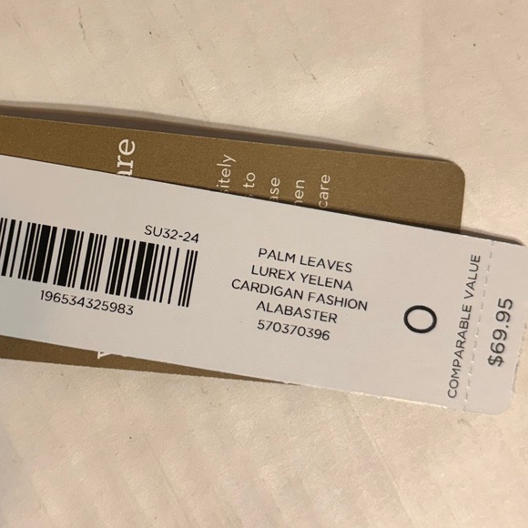 NEW Chico's PALM LEAVES
LUREX YELENA
CARDIGAN FASHION
ALABASTER breathable light - Picture 9 of 12